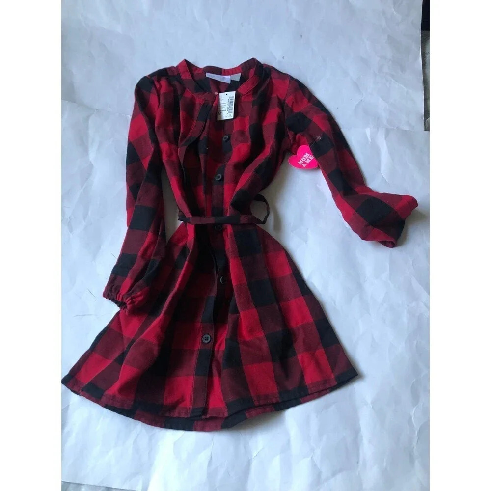 The Children’s Place Girls Shirt Dress Buffalo Plaid Size 5/6